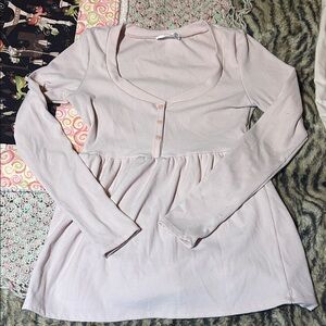 Elegant Blush Long Sleeve Top